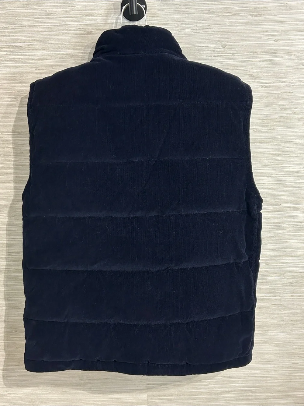Banana Republic Factory Men's Large Navy Blue Corduroy Puffer Vest Quilted Zip